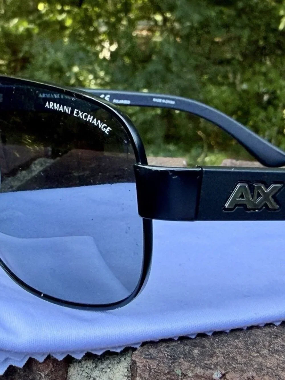 Armani Exchange AX2012S 606381 Matte Black Aviator Polarized Sunglasses 62mm